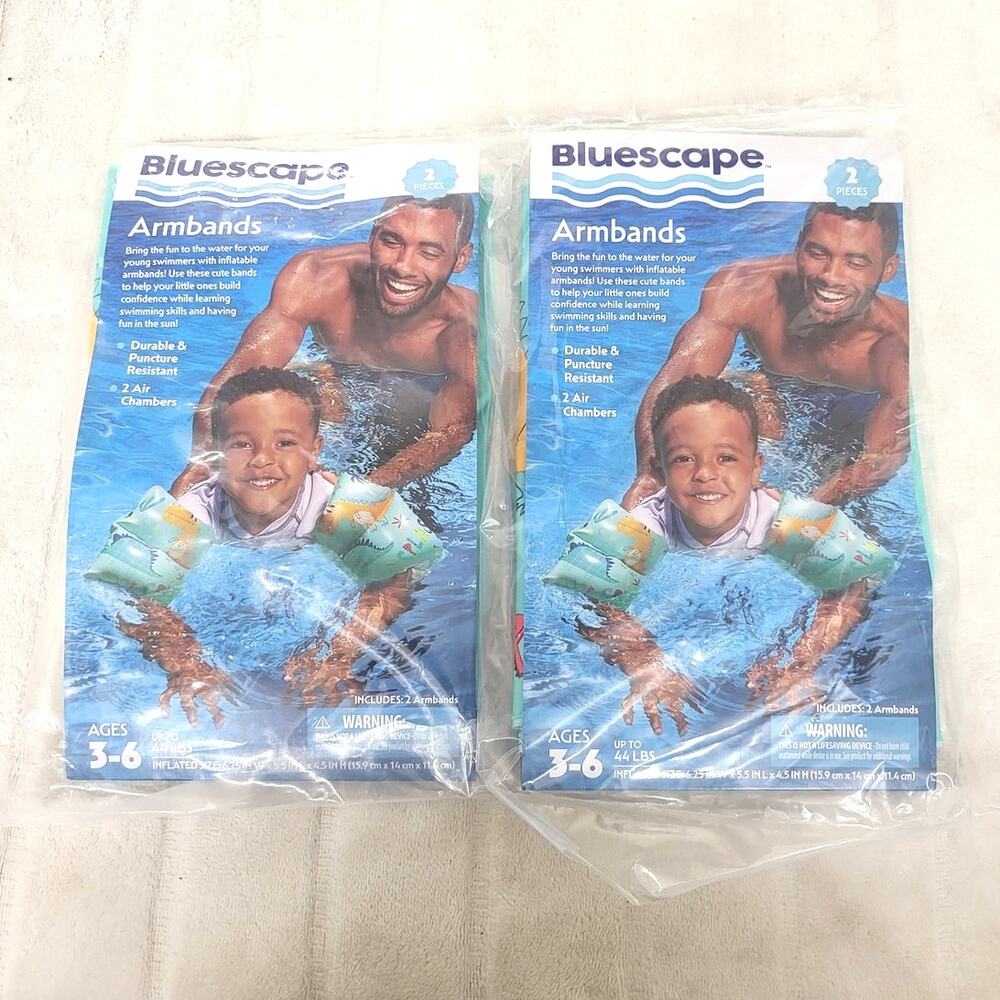 Bluescape Armbands/Floaties 2 packs - Kids- Green with Dinosaurs
